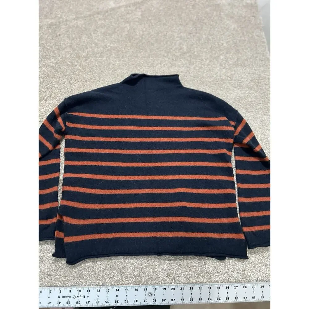 Madewell Women’s M Navy Blue Orange Coziest‎ Yarn Whitworth Sweater Alpaca